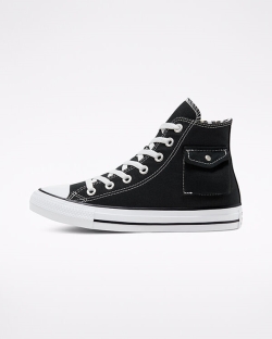 Converse Side Pocket Chuck Taylor All Star Férfi Magasszárú Fekete/Fehér | MPHTYJL-HU